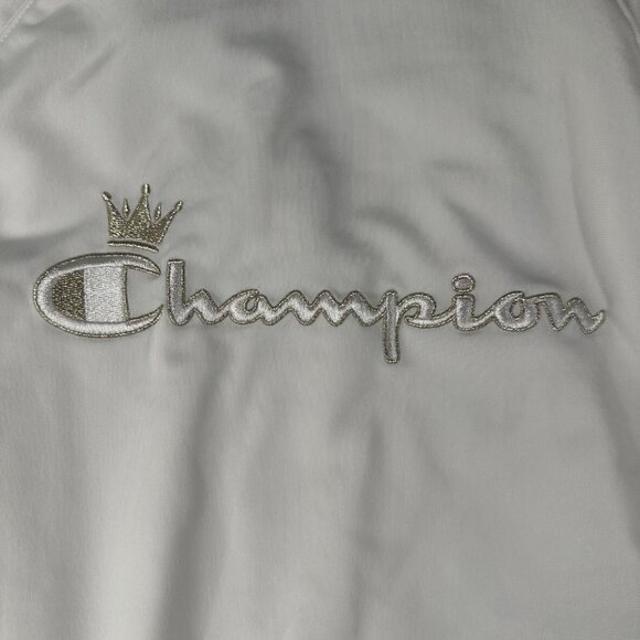 Champion Track Jacket Womens Large White Life Crown C Logo Full Zip Track Jacket - Picture 11 of 16
